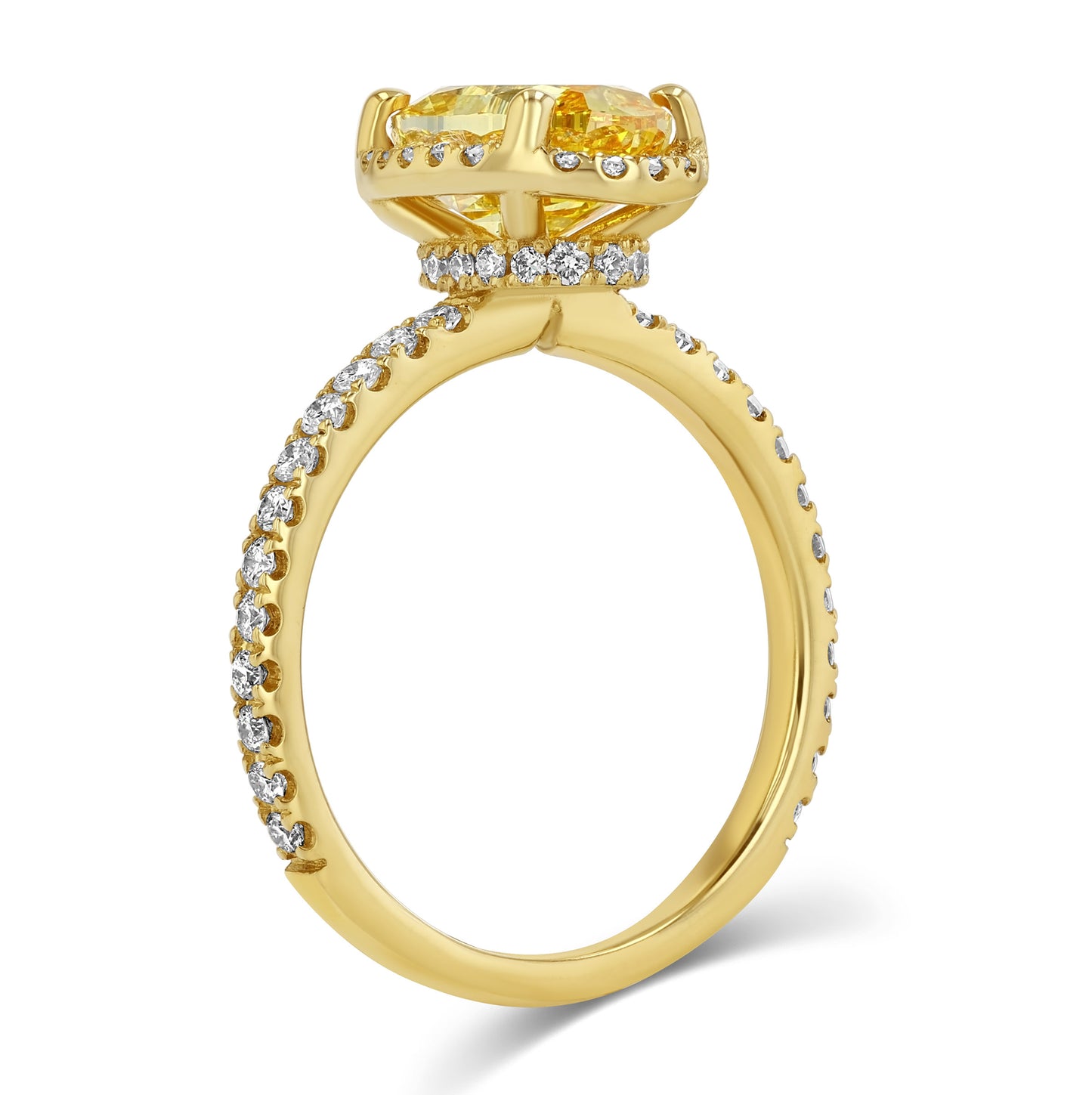 Oval Shaped Yellow Diamond Ring Style # 1812