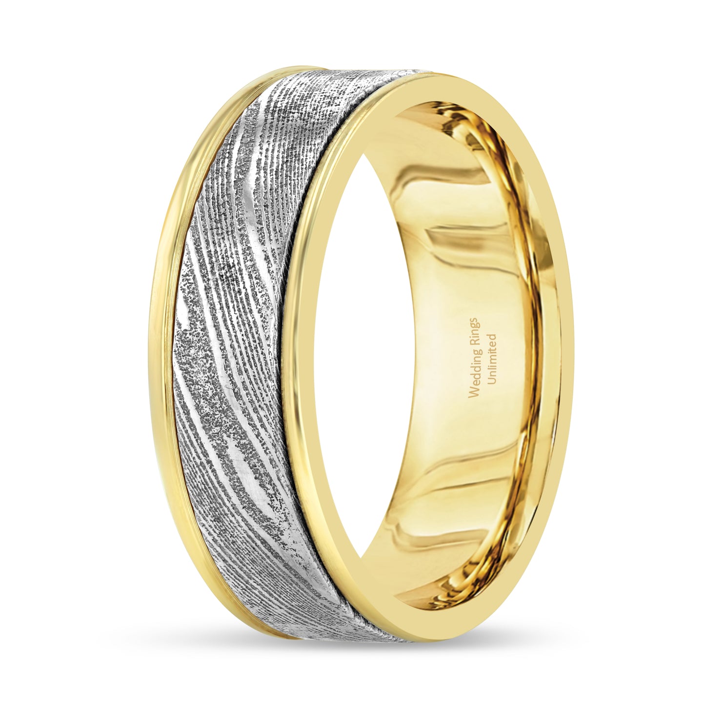 14K Two Tone Wedding Band -PN00038