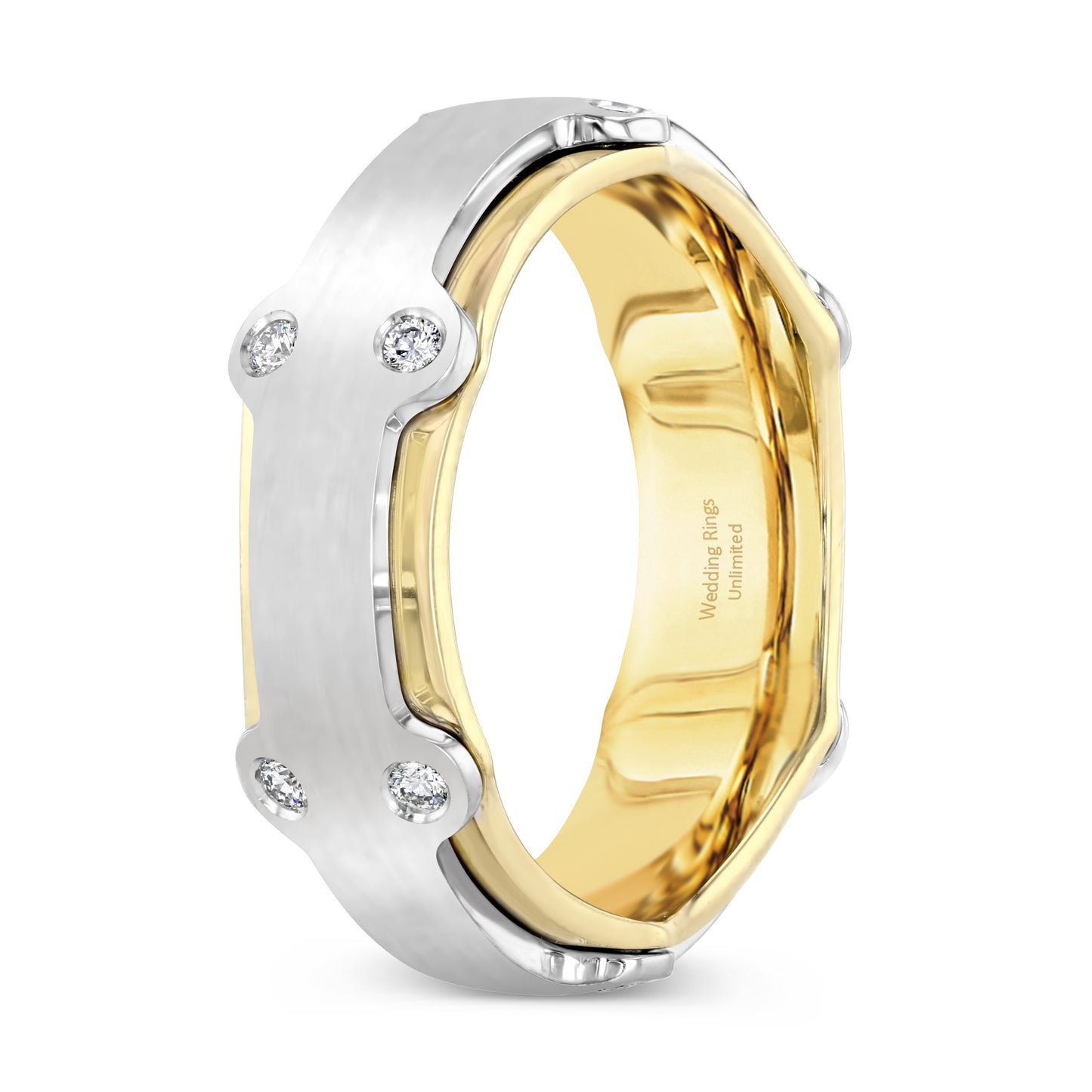 14K Two Tone Wedding Band -PN00034