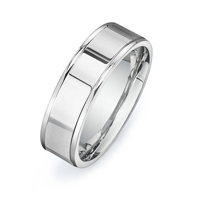 14K White Gold Wedding Band -PN00094