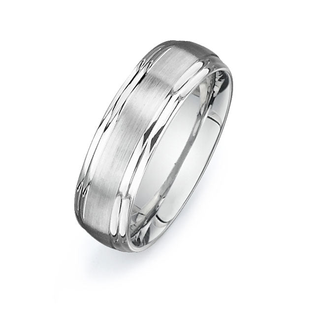 14K White Gold Wedding Band -PN00098