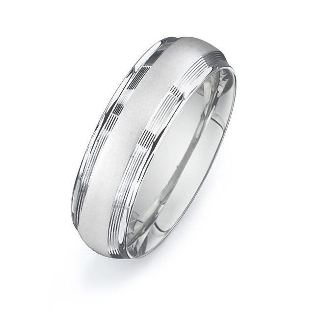 14K White Gold Wedding Band -PN00069