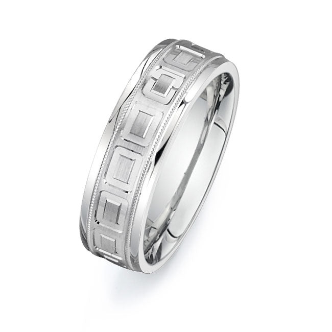 14K White Gold Wedding Band -PN00068