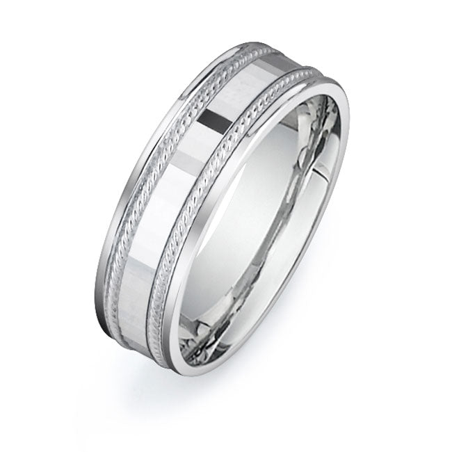 14K White Gold Wedding Band -PN00070