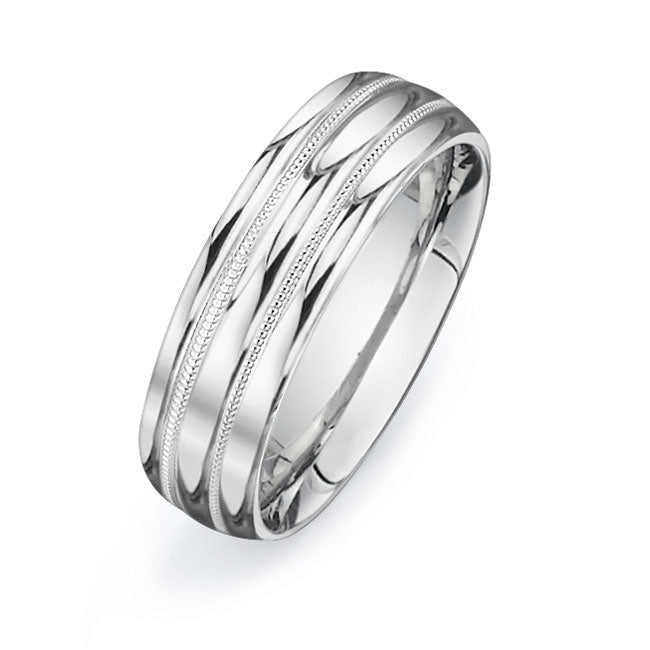 14K White Gold Wedding Band -PN00182