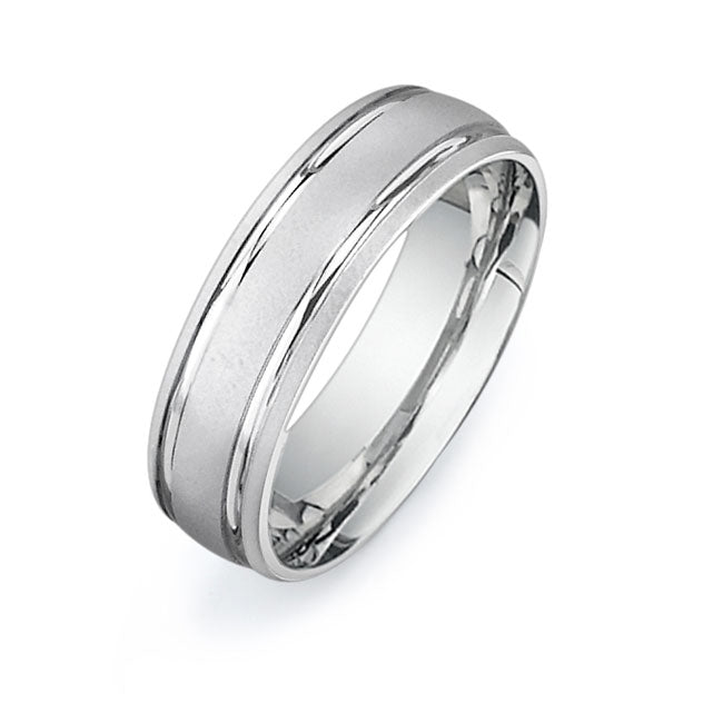 14K White Gold Wedding Band -PN00125