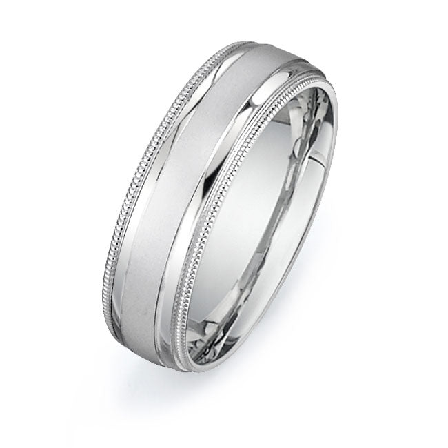 14K White Gold Wedding Band -PN00181