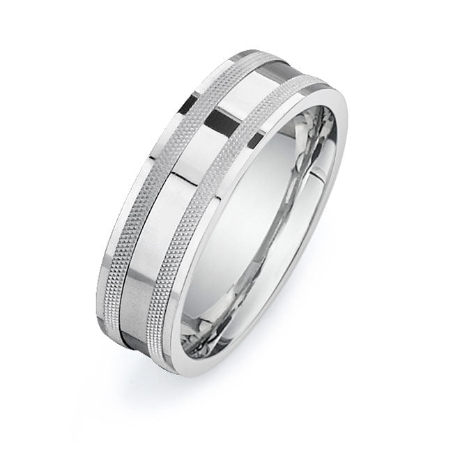 14K White Gold Wedding Band -PN00143