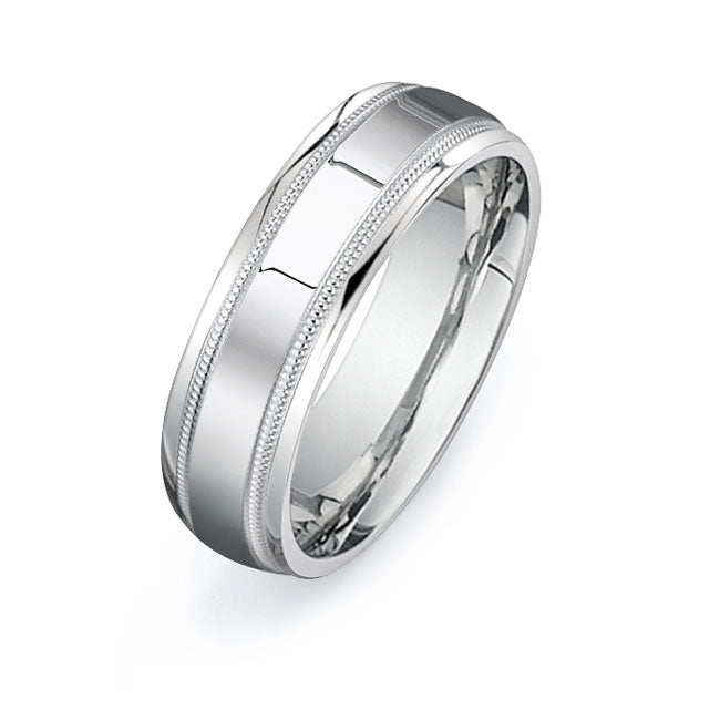 14K White Gold Wedding Band-PN00082