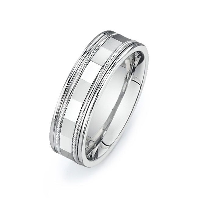 14K White Gold Wedding Band -PN00174