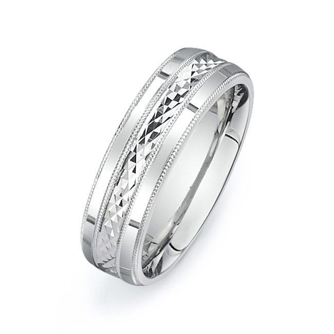14K White Gold Wedding Band -PN00152