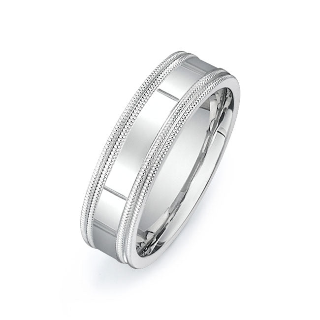 14K White Gold Wedding Band-PN00089