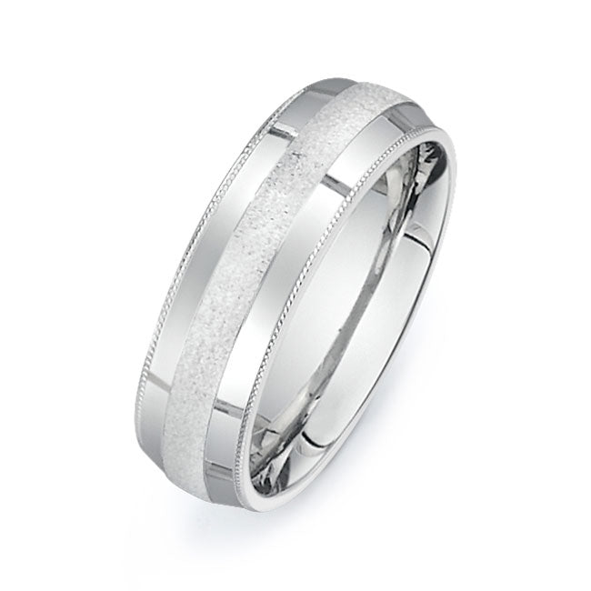 14K White Gold Wedding Band -PN00151