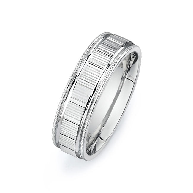 14K White Gold Wedding Band -PN00090