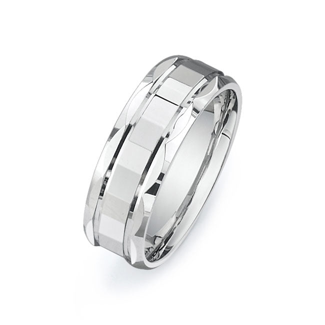 14K White Gold Wedding Band -PN00128