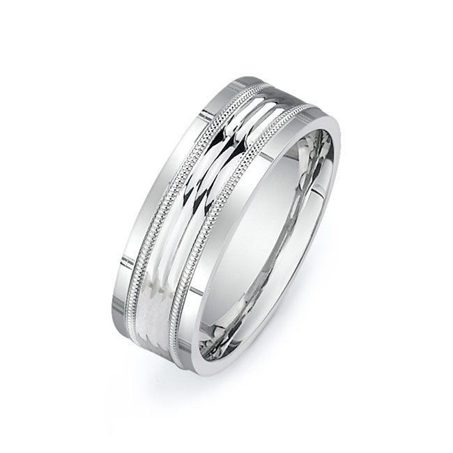 14K White Gold Wedding Band -PN00141