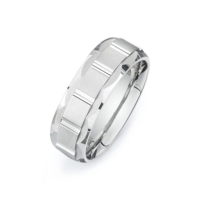 14K White Gold Wedding Band -PN00096