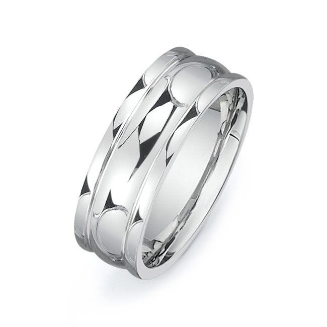 14K White Gold Wedding Band-PN00088