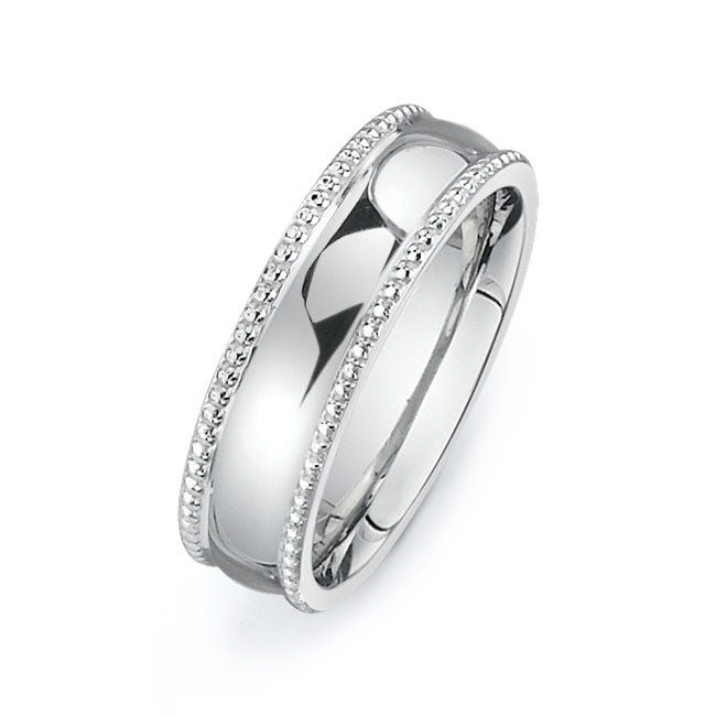 14K White Gold Wedding Band -PN00175