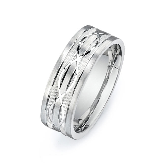 14K White Gold Wedding Band -PN00114