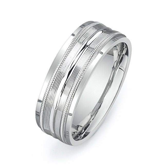 14K White Gold Wedding Band -PN00158