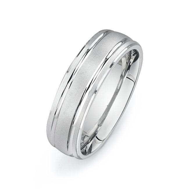 14K White Gold Wedding Band -PN00109