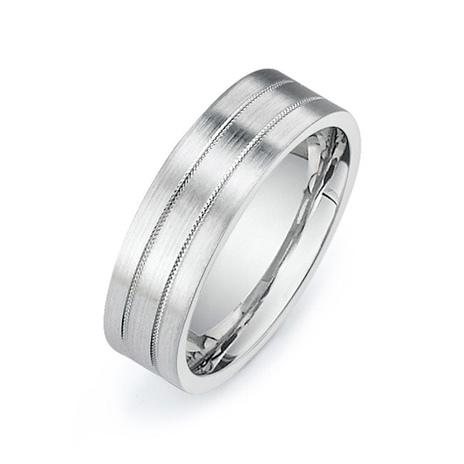 14K White Gold Wedding Band -PN00148