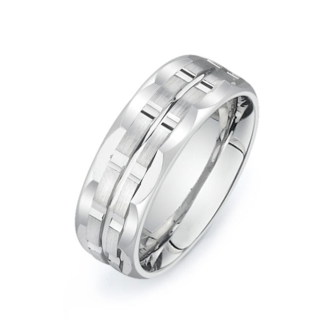 14K White Gold Wedding Band -PN00136