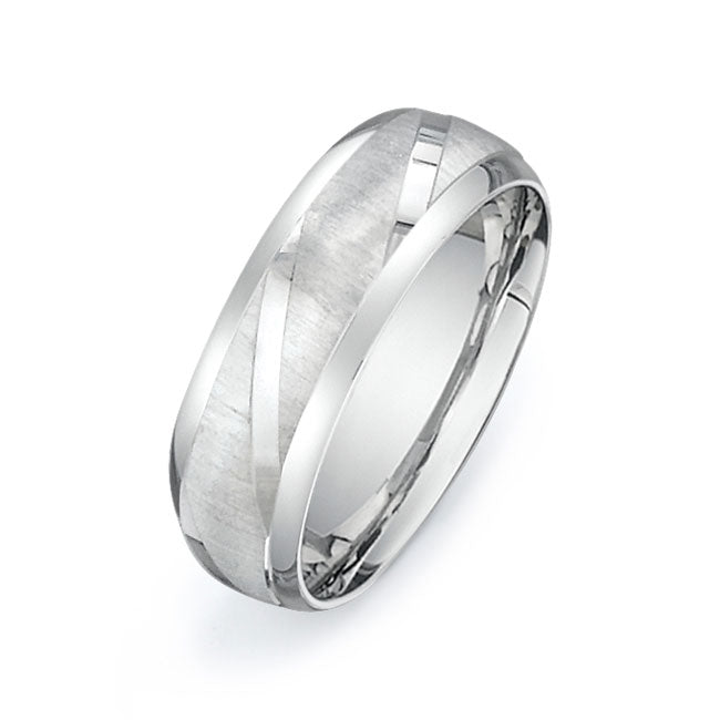 14K White Gold Wedding Band -PN00178