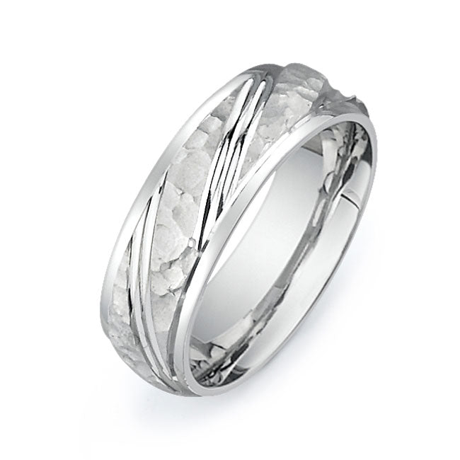 14K White Gold Wedding Band -PN00139