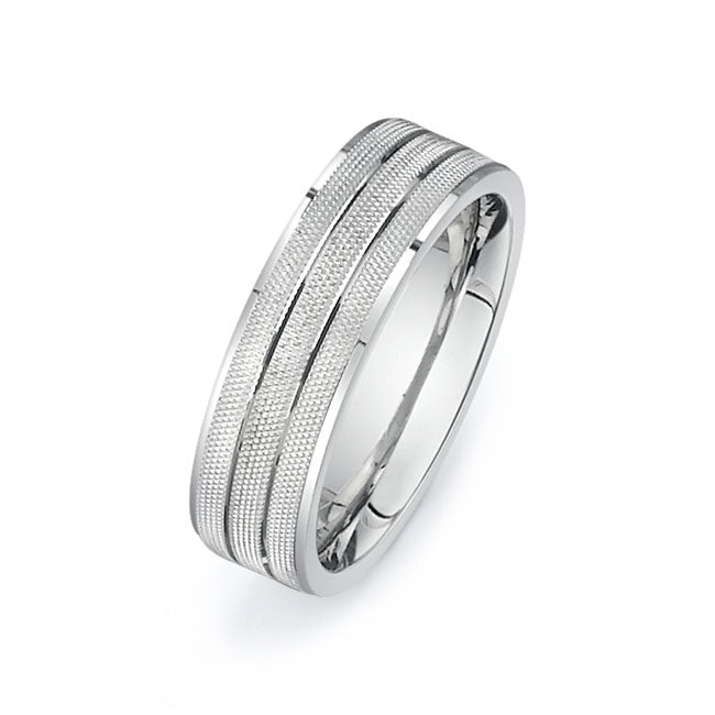 14K White Gold Wedding Band -PN00145