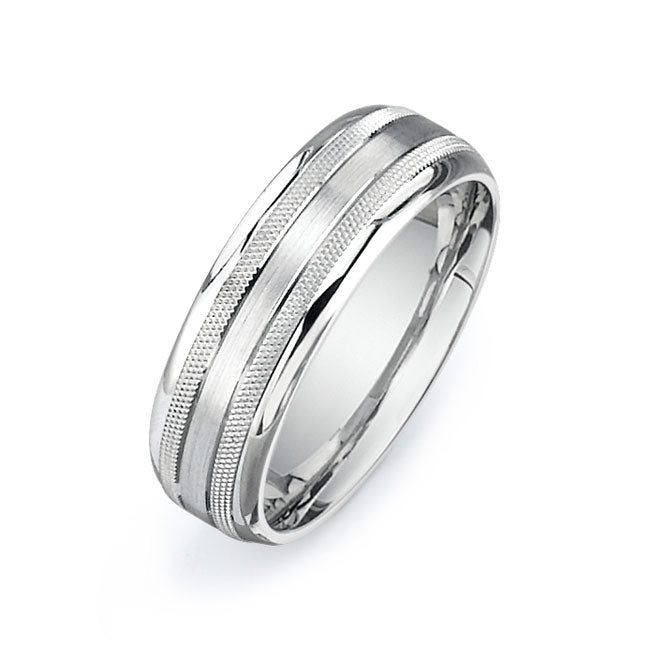 14K White Gold Wedding Band -PN00176