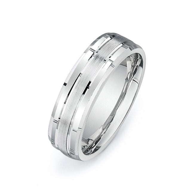 14K White Gold Wedding Band -PN00123
