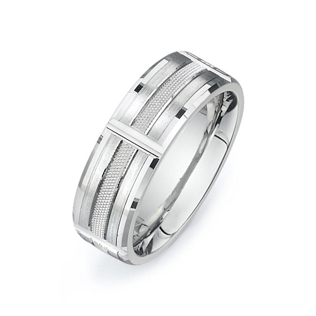 14K White Gold Wedding Band -PN00065
