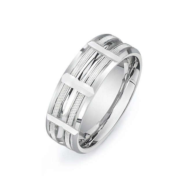 14K White Gold Wedding Band -PN00147