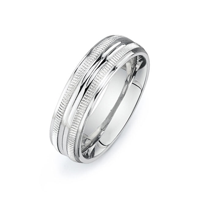 14K White Gold Wedding Band -PN00091