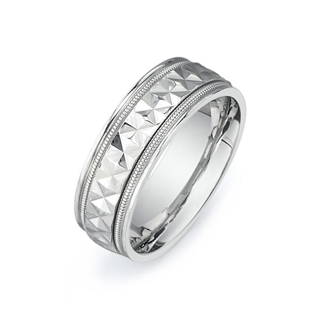 14K White Gold Wedding Band -PN00126