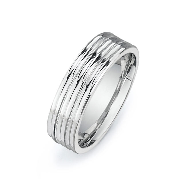 14K White Gold Wedding Band -PN00076