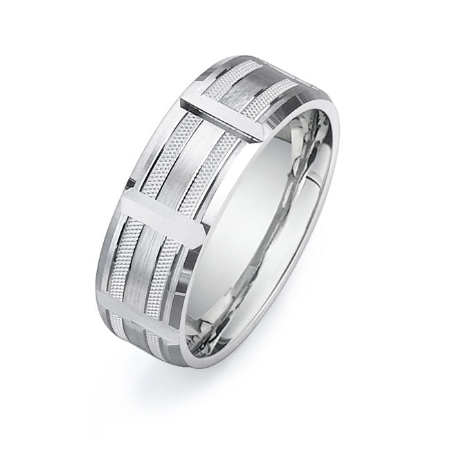 14K White Gold Wedding Band -PN00077