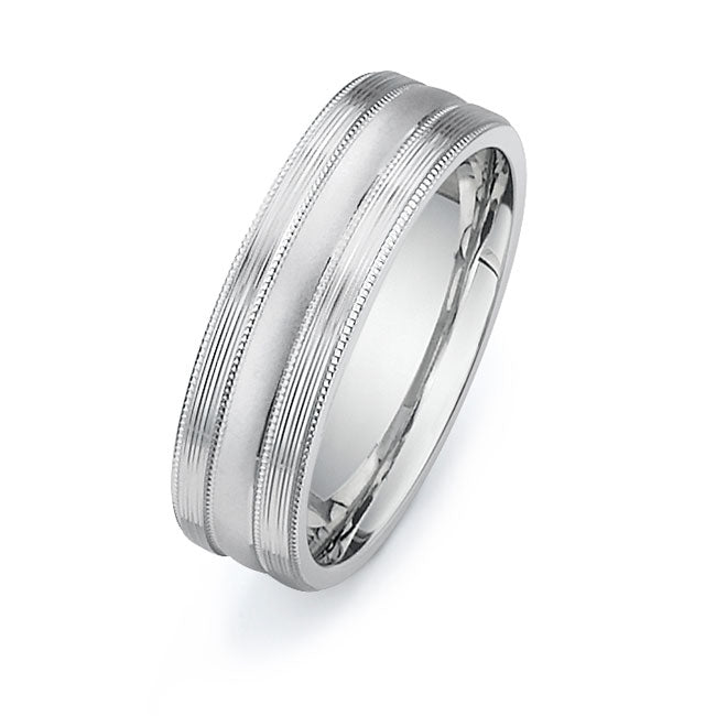 14K White Gold Wedding Band -PN00159
