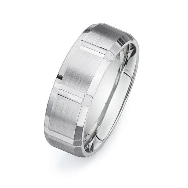 14K White Gold Wedding Band -PN00179