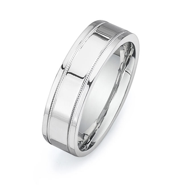 14K White Gold Wedding Band -PN00137