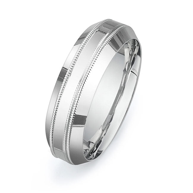 14K White Gold Wedding Band -PN00131