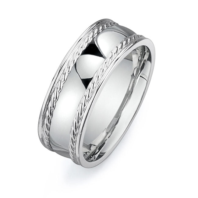 14K White Gold Wedding Band -PN00078