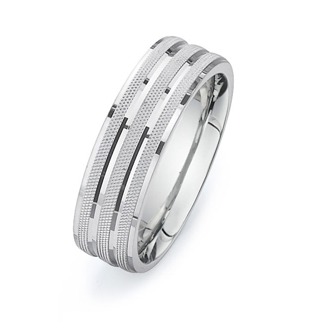 14K White Gold Wedding Band -PN00080