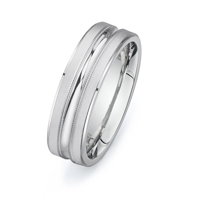 14K White Gold Wedding Band -PN00146