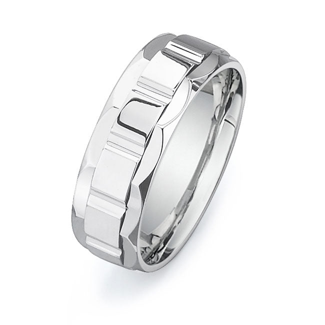 14K White Gold Wedding Band-PN00081