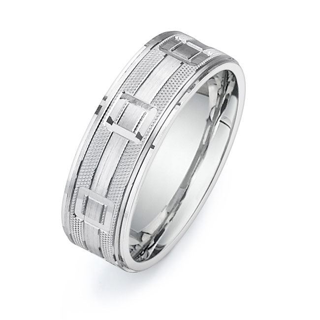 14K White Gold Wedding Band -PN00092