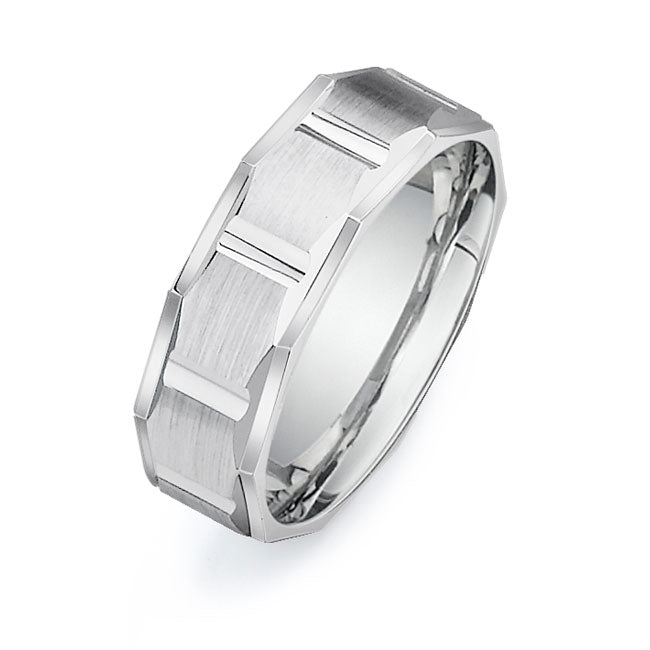 14K White Gold Wedding Band -PN00132