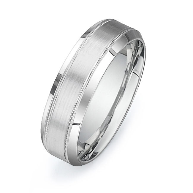 14K White Gold Wedding Band -PN00071